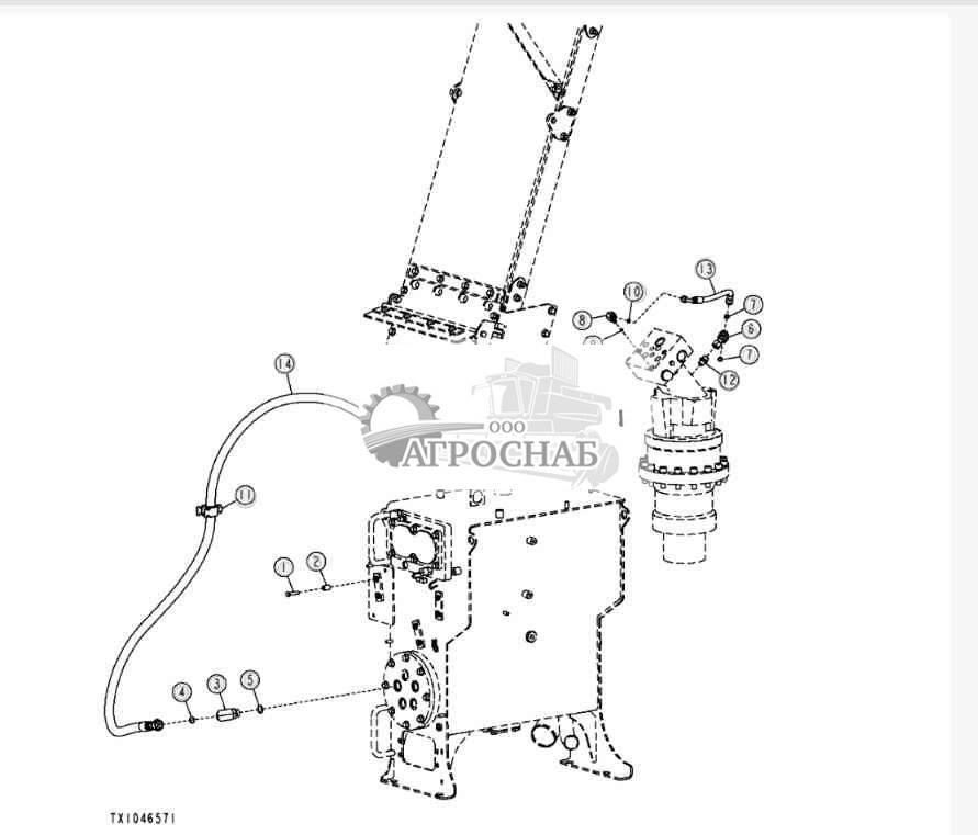 Drain Lines Swing Drive  Wrist (Harvester) 